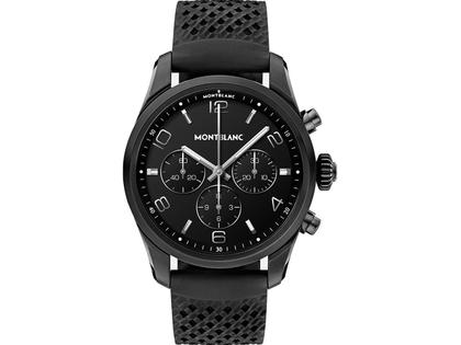 Montblanc Summit 2+ Smartwatch Edelstahl PVD-Schwarz 43,5mm digitales Zifferblatt schwarzes Kautschukband – Herrenuhren Uhr Multifunktion aus Edelstahl, Kunststoff und PVD beschichtet. Das Gehäuse ist rund und schwarz. Das Kautschuk / Kunststoff / Silikon Armband ist schwarz. Der Zifferblatt ist digital.