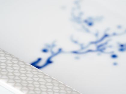 Meissen Vide-Poche klein "Blue Orchid Platin" – Porzellanwaren Porzellandekoration in weiß und aus Porzellan. – Ansicht 2