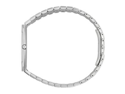 Gucci 25H Quarz Edelstahl 38mm silbernes Zifferblatt Metallband YA163407 – Herrenuhren Uhr ohne Datum aus Edelstahl. Das Gehäuse ist rund und silber. Das Edelstahlarmband ist silber. Das Zifferblatt ist ein Index in silber. – Ansicht 3