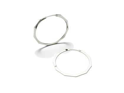 Ohrschmuck Creolen in grau und aus Silber-Gold Legierung - 90 S.