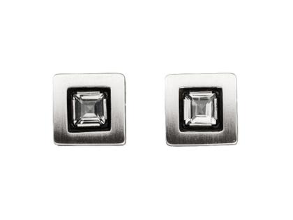 Nordform Design 04 Ohrstecker mit Bergkristall – Ohrschmuck Ohrstecker aus 925 Silber.