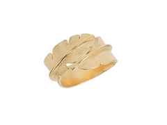 Heiring Feather Ring Medium Silber gelbvergoldet – Ringe Ring aus 925 Silber, PVD beschichtet und und .