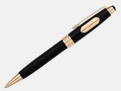 Montblanc Around the World in 80 Days Solitaire Midsize Kugelschreiber dunkelgrau – Schreibgeräte Kugelschreiber in grau und aus Holz, Edelharz, platiniert und vergoldet. – Ansicht 3