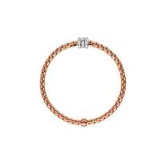 Fope Eka Tiny Armband Rosegold schmal mit Brillanten – Armschmuck Armband aus 750 Rotgold. – Ansicht 2