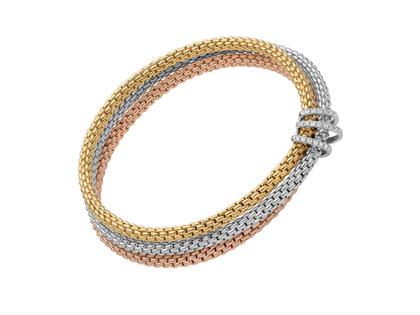 Fope Prima Flex'It Armband Gelbgold und Weißgold mit Brillanten – Armschmuck Armreif aus 750 Gelbgold, 750 Rotgold, 750 Weißgold und und .