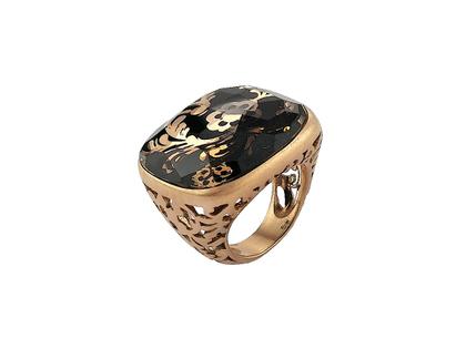 Juwelier Roller Pomellato Victoria Ring Roségold mit Bergkristall O.B103-O7-OU Occasion Refurbished – Ringe Ring mit Besatz in roségold und aus 750 Rotgold und Holz.