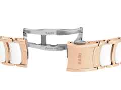 Rado Centrix Diamonds Automatik Edelstahl Roségold-PVD 35mm weißes Zifferblatt mit Brillanten Metallband – Damenuhren Uhr mit Datum aus Edelstahl, Keramik und PVD beschichtet. Das Gehäuse ist rund und roségold. Das Keramikarmband ist weiß. Das Zifferblatt ist ein Index in weiß. – Ansicht 5