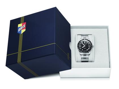 Oris Divers Sixty-Five 12H Calibre 400 Automatik Edelstahl 40mm schwarzes Zifferblatt Metallband – Herrenuhren Uhr mit Datum aus Edelstahl. Das Gehäuse ist rund und silber. Das Edelstahlarmband ist silber. Das Zifferblatt ist ein Index in schwarz. – Ansicht 3