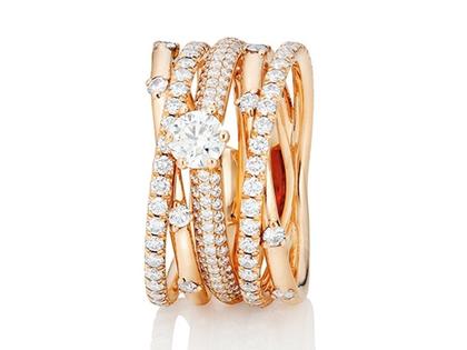 Capolavoro Magnifico Außenring "Jaquet" Roségold doppelt – Ringe Ring mit Besatz in roségold und aus 750 Rotgold. – Ansicht 5