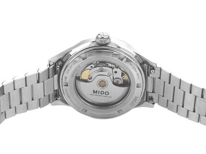 Juwelier Roller Mido Multifort Patrimony Powerwind Automatik Edelstahl 40mm schwarzes Zifferblatt Metallband M40.407.11.061.00 Full Set mit Garantie Occasion – Herrenuhren Uhr mit Datum aus Edelstahl. Das Gehäuse ist rund und silber. Das Edelstahlarmband ist silber. Das Zifferblatt ist ein Index in schwarz. – Ansicht 2