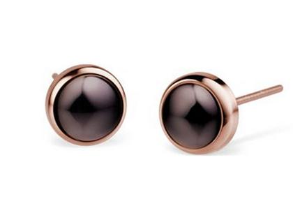 Bering Link Ohrstecker Edelstahl IP rosé Keramik braun – Ohrschmuck Ohrstecker aus Edelstahl, Keramik und und .