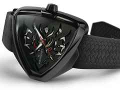 Hamilton Ventura Elvis80 Skeleton Dragon Auto Edelstahl PVD-Schwarz 42x45mm schwarzes Zifferblatt Kautschukband – Damenuhren Uhr ohne Datum aus Edelstahl, Kautschuk und PVD beschichtet. Das Gehäuse ist sonstige Form und schwarz. Das Kautschuk / Kunststoff / Silikon Armband ist schwarz. Das Zifferblatt ist ohne Zeichen und schwarz. – Ansicht 2