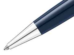 Montblanc The Origin Collection Doué Midsize Kugelschreiber dunkelblaues Edelharz platinumbeschichtet – Schreibgeräte Kugelschreiber in blau und aus Edelharz und platiniert. – Ansicht 2