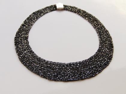 Maria Rzewuska Set 40 Collier geflochtenes Silber – Halsschmuck Collier aus 925 Silber.