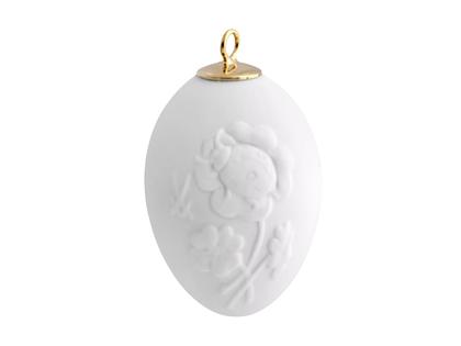 Meissen Osterei mit Relief Marienkäfer – Porzellanwaren Porzellandekoration in weiß und aus Porzellan.