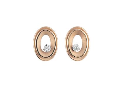 Cammilli Firenze My Way Ohrstecker Orange Apricot Gold mit Brillanten 0,200ct – Ohrschmuck Creolen aus 750 Gelbgold.