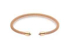 Jörg Heinz Flex-Armband Strumpfgeflecht Rotgold 16cm mit Silikonkern für Wechselschließe – Armschmuck Armband in roségold und aus 750 Rotgold und Kunststoff.