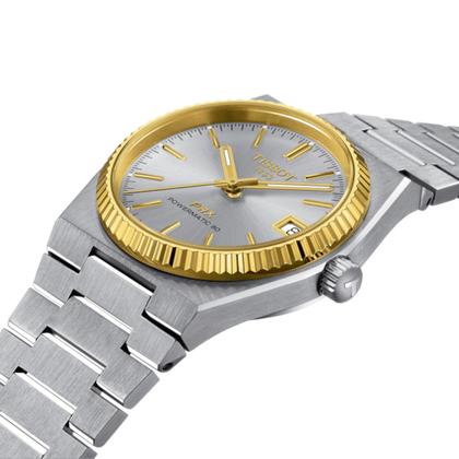 Tissot PRX Powermatic 80 Edelstahl 35mm mit Gelbgoldlünette