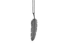 Heiring Feather Anhänger Medium Silber schwarz rhodiniert – Anhänger Anhänger ohne Besatz aus 925 Silber und und rhodiniert.