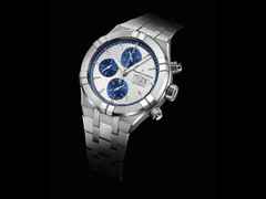 Maurice Lacroix Aikon Chronograph Automatik Edelstahl 44mm silbernes Zifferblatt Metallband – Herrenuhren Chronograph aus Edelstahl. Das Gehäuse ist rund und silber. Das Edelstahlarmband ist silber. Das Zifferblatt ist ein Index in silber. – Ansicht 2