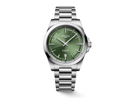 Longines Conquest Automatik Edelstahl 41mm grünes Zifferblatt Metallband