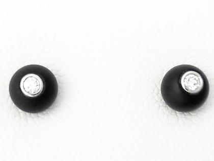 Micha Bunz Ohrstecker Onyx Diamanten – Ohrschmuck Ohrstecker aus 950 Platin.