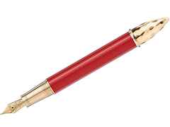 Montblanc 2020 Patron of Art: Limitierte Edition Moctezuma I Füllfederhalter 4810 – Schreibgeräte Füllfederhalter in rot und aus 750 Gelbgold und platiniert. – Ansicht 3
