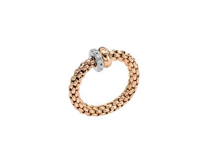 Ringe Ring mit Besatz in rotgold und aus 750 Rotgold und 750 Weißgold.