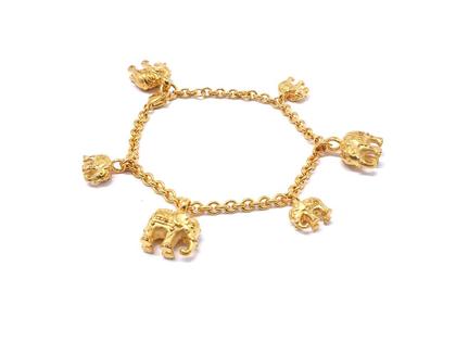 Drachenfels Design Ganesha Elefant Armband Sonderanfertigung Silber gelbgold – Armschmuck Armband in gelbgold und aus 925 Silber und vergoldet.