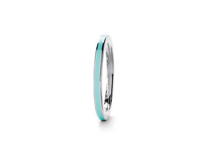 Niessing Setario Line Ring Platinium mit türkiser Emaille – Ringe Ring in silber und aus 950 Platin.