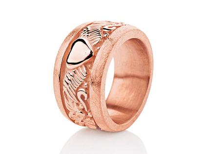 Drachenfels Design Carpe Diem Silber Ring Bandring – Ringe Ring aus 925 Silber und und vergoldet.