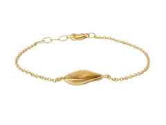 Heiring Blatt Mini Armband Silber vergoldet – Armschmuck Armband in gelbgold und aus 925 Silber und PVD beschichtet.