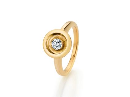 Jörg Heinz Swing Pure Ring medium Gelbgold mit Brillant 0,250ct – Ringe Ring mit Besatz in gelbgold und aus 750 Gelbgold.