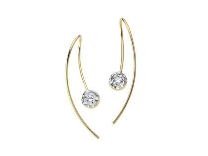 Schmuckwerk Alpen Ohrhänger Gelbgold 7mm mit Brillanten 0,800ct – Ohrschmuck Ohrhänger in gelb und aus 750 Gelbgold und rhodiniert.
