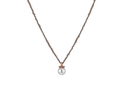 Gellner Rendezvous Collier Silber braun rhodiniert – Halsschmuck Collier aus 750 Rotgold, 925 Silber und und rhodiniert. – Ansicht 2