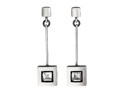 Nordform Design 04 Ohrhänger mit Bergkristall – Ohrschmuck Ohrhänger aus 925 Silber.