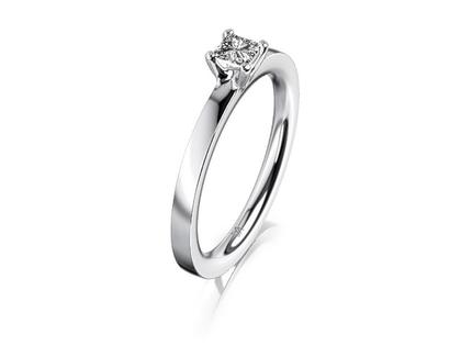 Meister Verlobungsring Solitaire Platin mit Diamant 0,220ct – Ringe Ring aus 950 Platin.