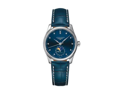 Longines Uhr Blaues Lederarmband Longines Spirit Flyback Automatik