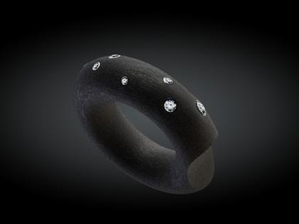 André Ribeiro Ring Kautschuk mit Brillanten 0,15 – Ringe Ring mit Besatz aus 750 Weißgold, Kautschuk und und .