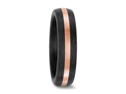 TitanFactory Carbon de Luxe Trauring Gold 01 Herrenring – Ringe Trauring aus 585 Rotgold, Carbon und und .
