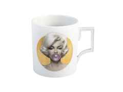 Meissen MUG Collection Mug Henkelbecher X Michael Moebius "Legends blowing Bubbles" Marilyn Monroe Gold – Porzellanwaren Tafelporzellan in weiß und aus Porzellan.