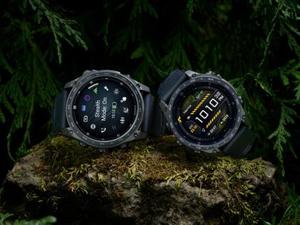 Garmin tactix 8 AMOLED Quarz Polymer und Titan 51mm digitales Zifferblatt schwarzes Nylonband – Herrenuhren Uhr Multifunktion aus DLC beschichtet, Kunststoff und Titan. Das Gehäuse ist rund und schwarz. Das Textilarmband ist schwarz. Das Zifferblatt ist digital und schwarz. – Ansicht 6