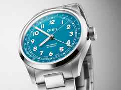 Oris Big Crown Pointer Date Automatik Edelstahl 40mm hellblaues Zifferblatt Metallband – Herrenuhren Uhr mit Datum aus Edelstahl. Das Gehäuse ist rund und silber. Das Edelstahlarmband ist silber. Das Zifferblatt ist arabisch und blau. – Ansicht 2