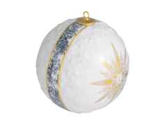 Meissen Baumschmuck Kugel "Meissen Christmas Star" blau mit goldener Öse – Porzellanwaren Porzellandekoration in weiß und aus Porzellan und vergoldet. – Ansicht 3