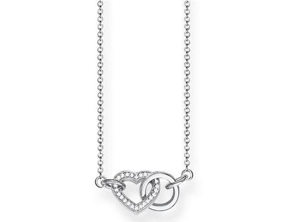 Thomas Sabo Together Collier Herz klein Silber 45cm mit Zirkonia – Halsschmuck Collier aus 925 Silber.