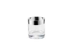 Sonja Quandt Whiskyglas "Paris" mit Silberrand 9cm – Silberwaren Silber Glas aus 925 Silber.