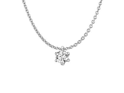 N1 Diamonds Kette mit Anhänger 6er Krappe Weißgold 0,15ct – Halsschmuck Kette mit Anhänger aus 585 Weißgold.