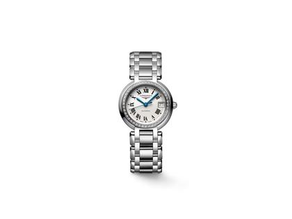 Damenuhren Uhr mit Datum aus Edelstahl. Das Gehäuse ist rund und silber. Das Edelstahlarmband ist silber. Das Zifferblatt ist römisch und silber.