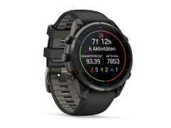 Garmin Fenix 9 Pro inReach Titan 47mm digitales Display schwarzes Silikonband – Herrenuhren Uhr Multifunktion aus Kautschuk und Titan. Das Gehäuse ist rund und schwarz. Das Kautschuk / Kunststoff / Silikon Armband ist schwarz. Das Zifferblatt ist digital und schwarz. – Ansicht 5