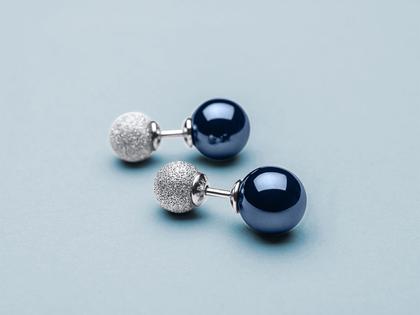 Bering Arctic Symphony Ohrstecker Keramik blau – Ohrschmuck Ohrstecker aus 925 Silber, Keramik und und . – Ansicht 2